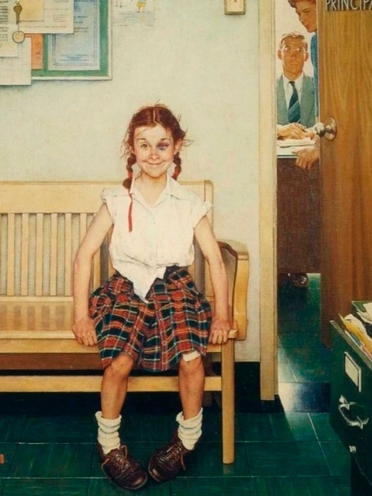 Картина Норман Роквелл - Девочка с синяком под глазом